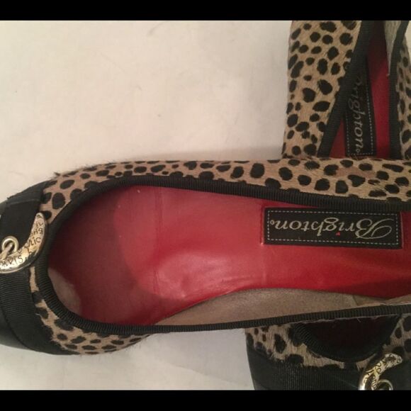 BRIGHTON "BABY" Leather Cap Toe Calf Hair Animal - Picture 8 of 9